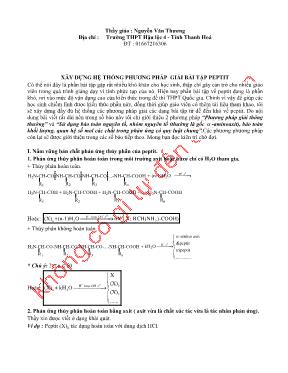 Xây dựng hệ thống phương pháp giải bài tập peptit - Nguyễn Văn Thương